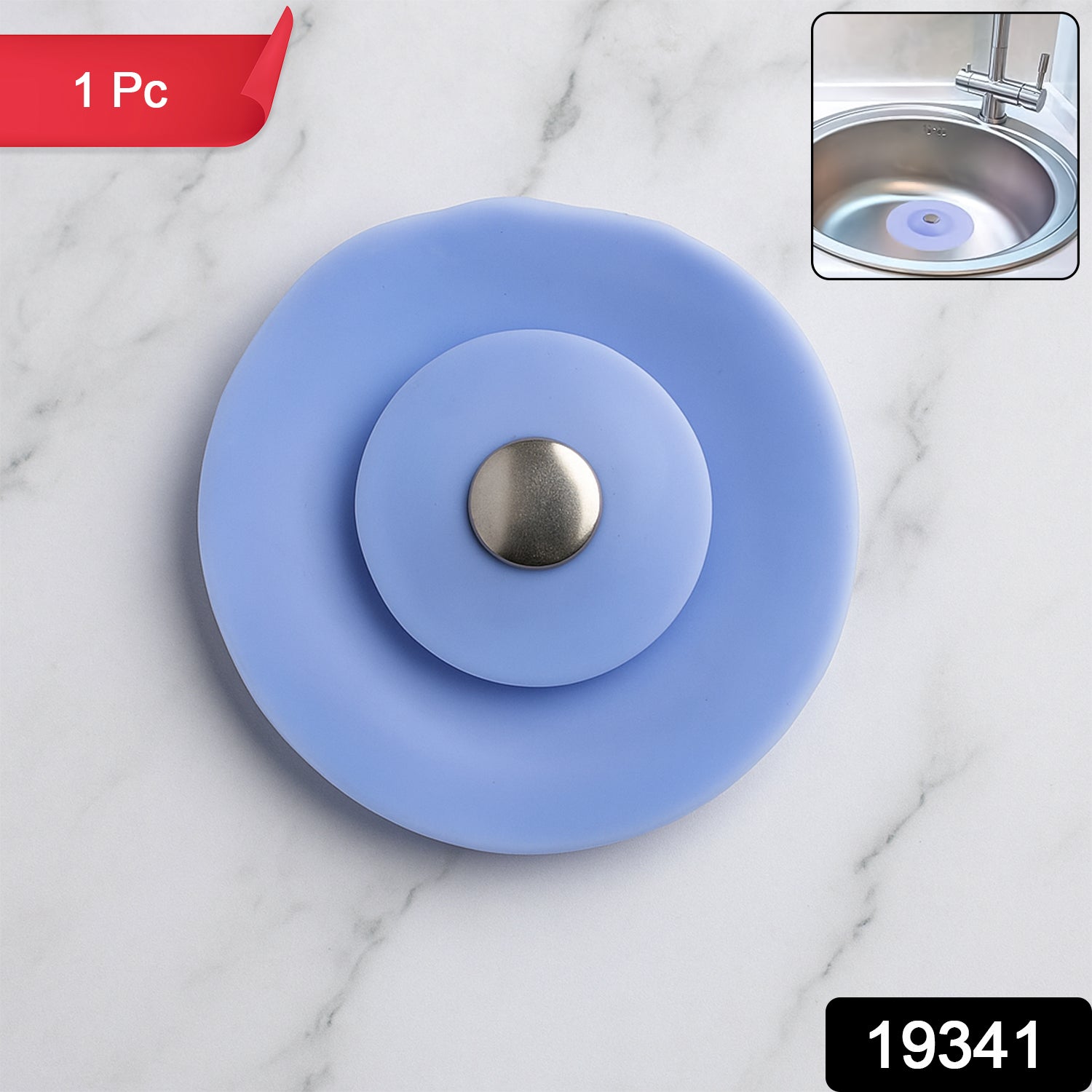 Creative 2-in-1 Blue Silicone Sewer Sink Sealer Cover Drainer (Multicolour  1 Pc) Creative 2-in-1 Blue Silicone Sewer Sink Sealer Cover Drainer (Multicolour  1 Pc)
